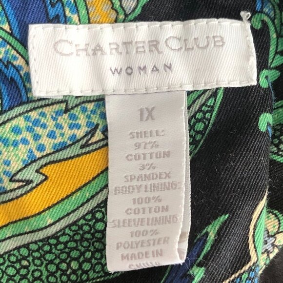 Charter Club Button Front Jacket - Paisley Floral Whimsy Core - Picture 3 of 10